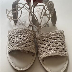 Urban Outfitters Women's lace up White Braided Sandals